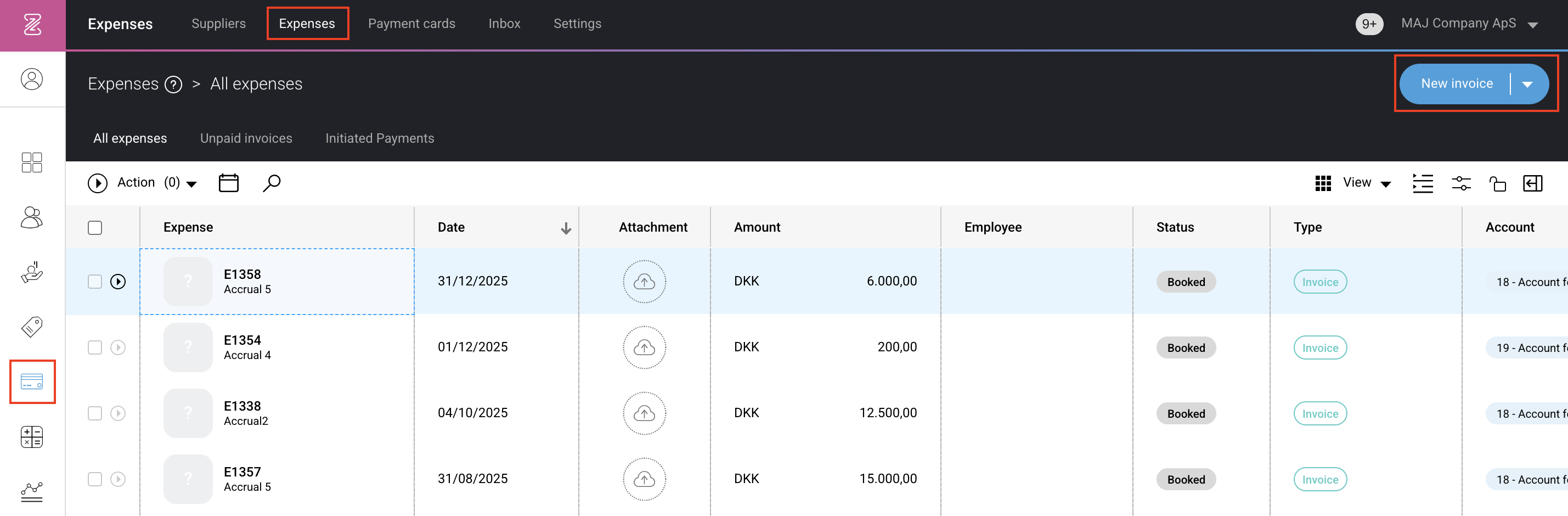 Create a supplier invoice and payment