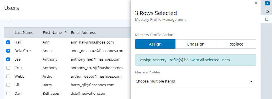 Batch Mastery Profile Management Panel
