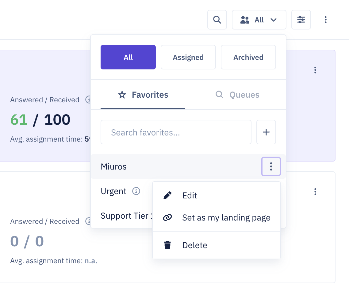 Real-time dashboard (Queues)