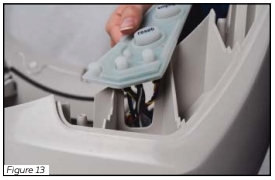 Wires tucked behind the circuit board in the channel