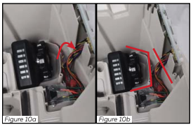 Tucking motor wires flat in the channel