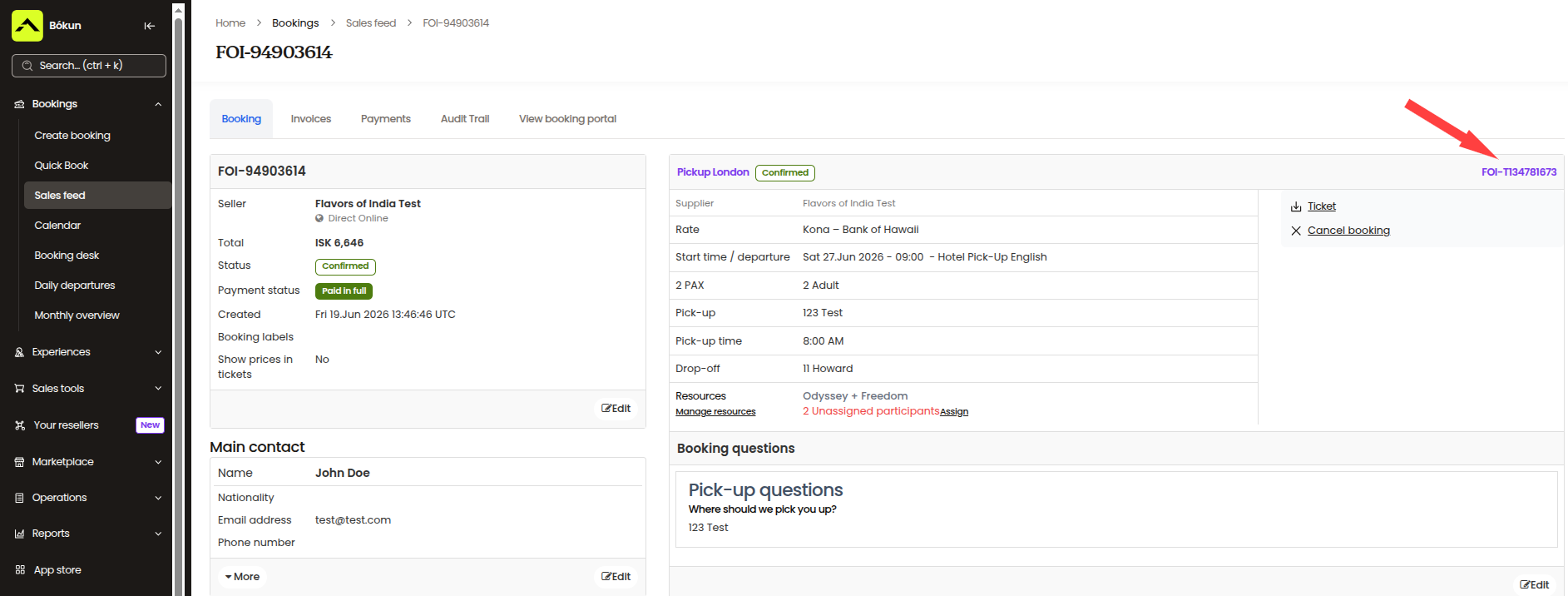 How to add pick-up location to an existing booking