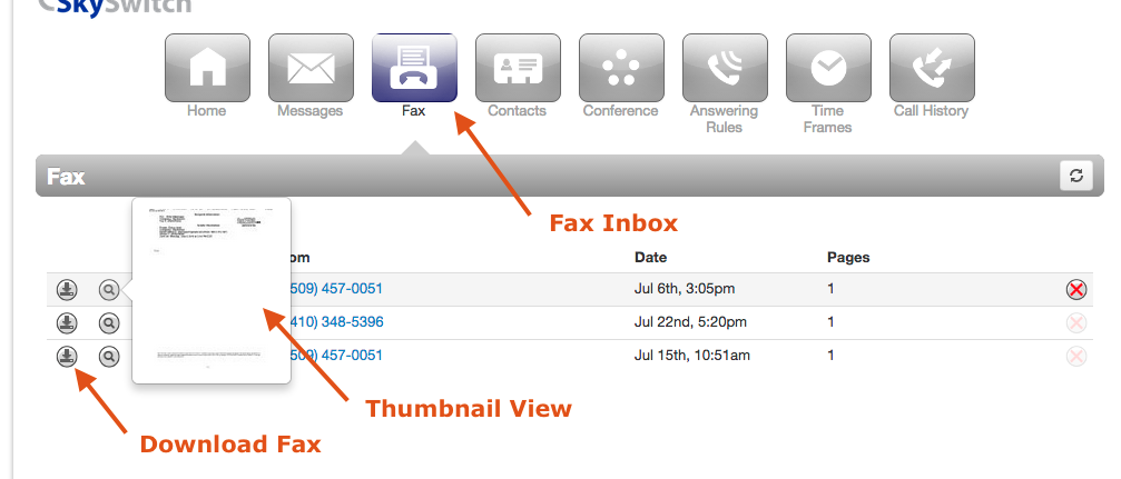 Fax Inmotion Instant Fax Portal