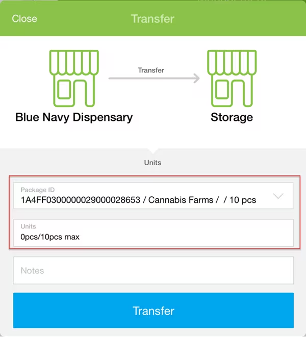 Package Control For Non-Metrc Products (on iPad)
