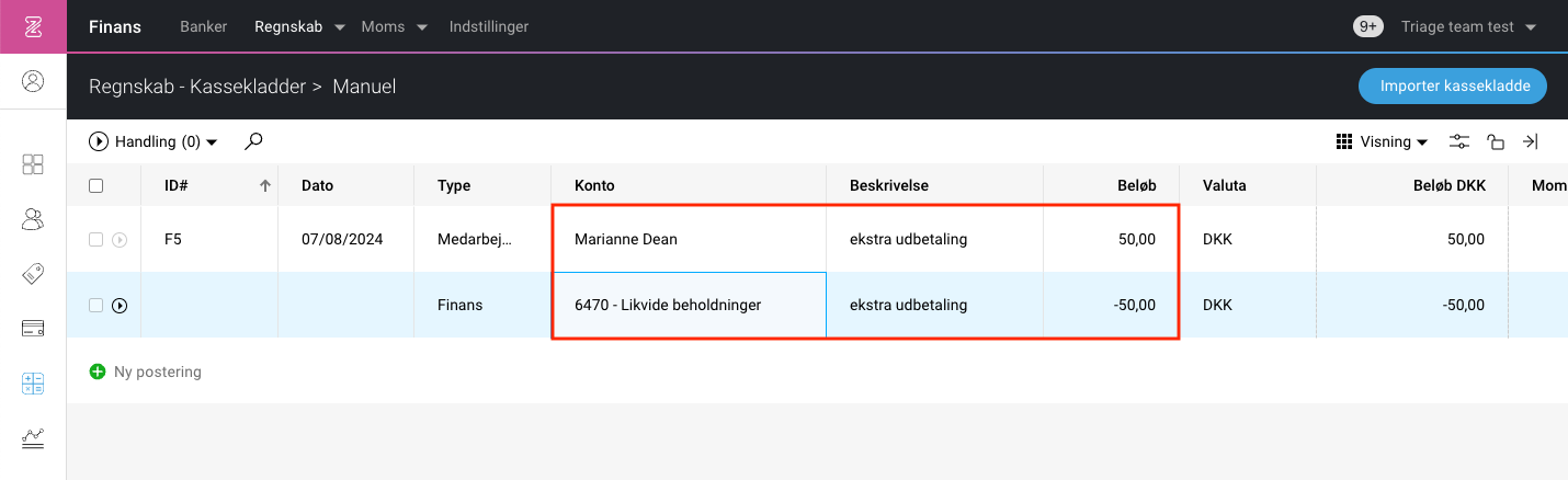 Sadan Numbers Sådan registrerer du et kontantudlæg