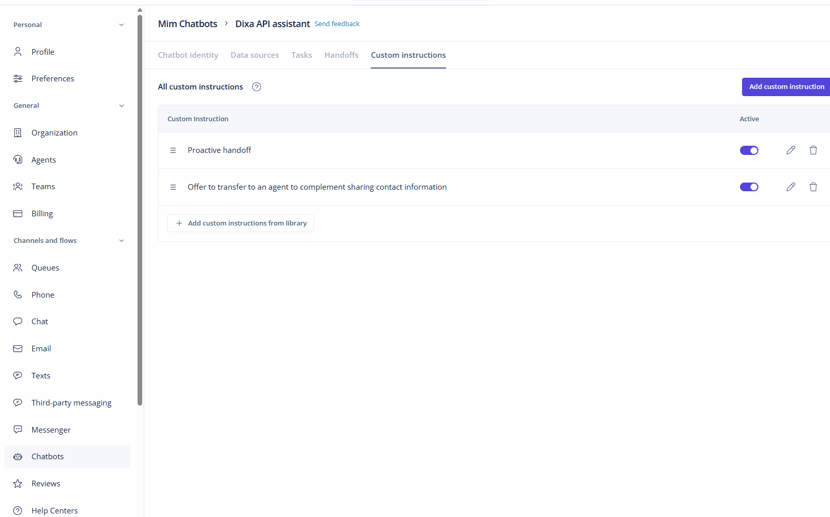 Mim custom instructions
