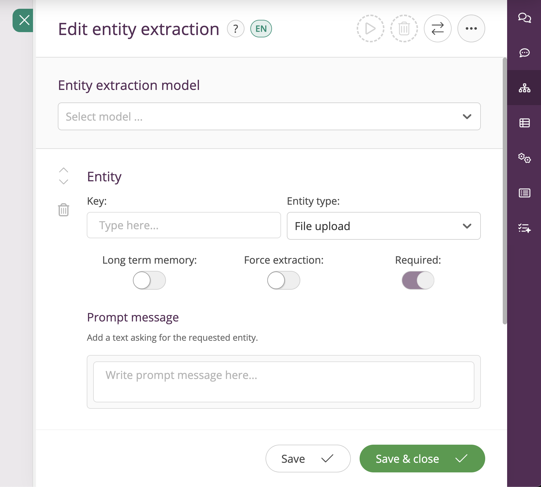 Entity extraction: File upload