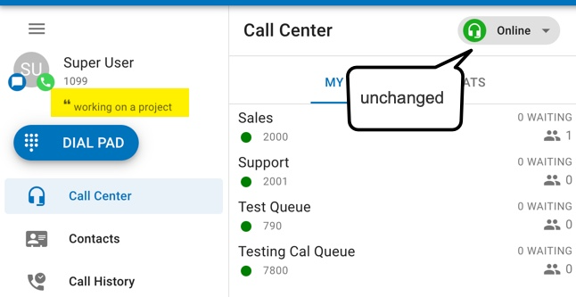 Call Center Agent Status