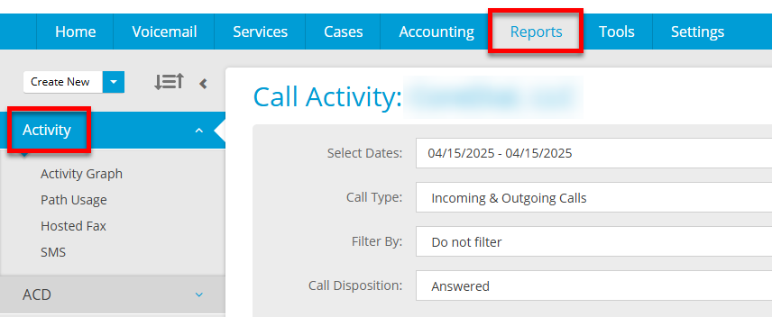 Call Activity Report