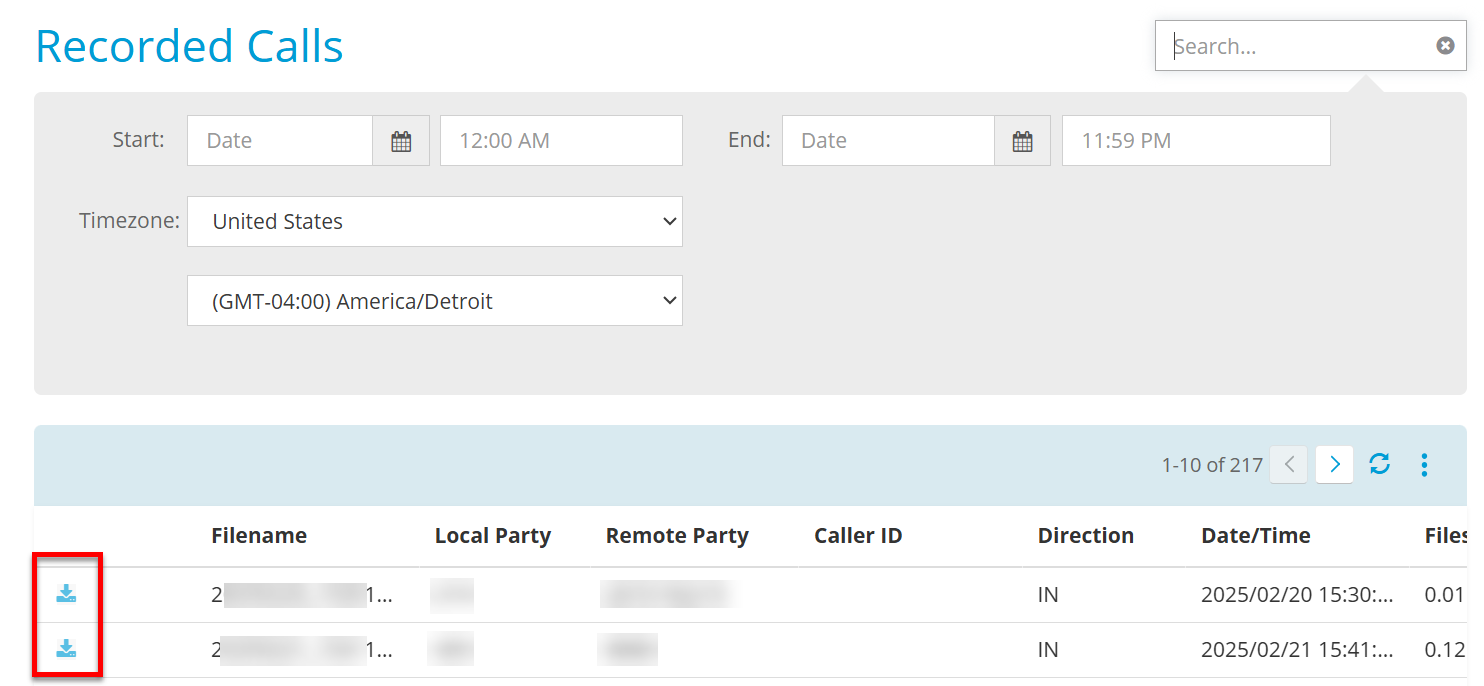 Viewing/Listening to Recorded Calls