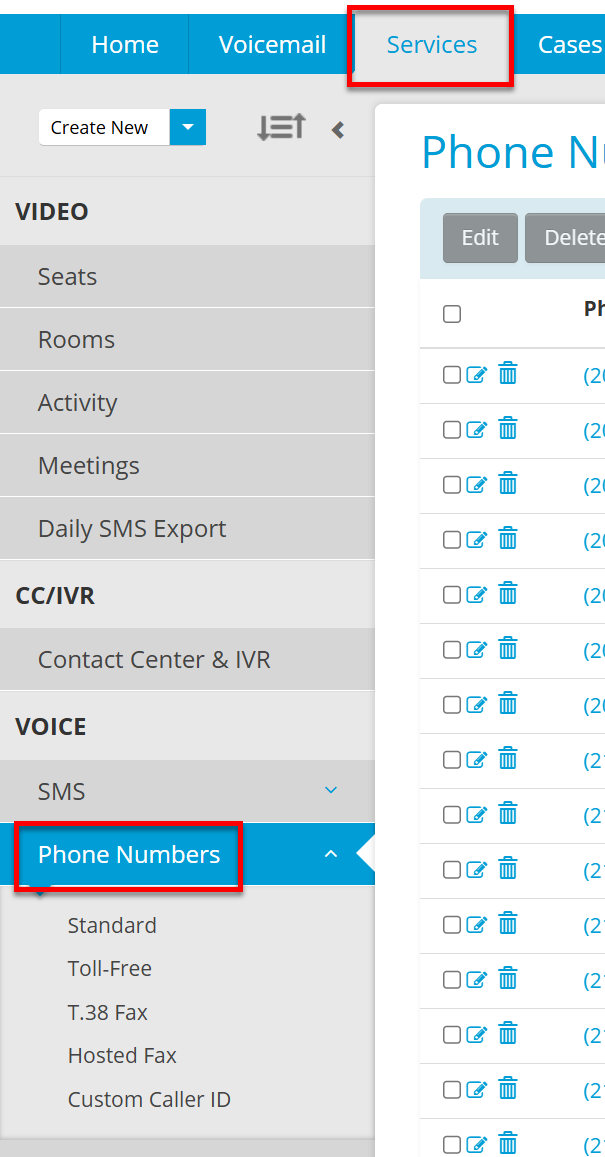 Customer Phone Numbers