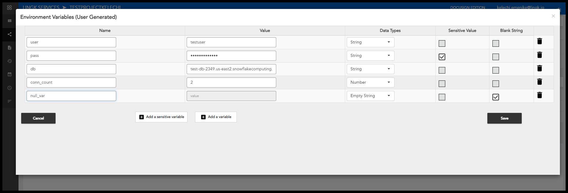 Custom Environment Variables