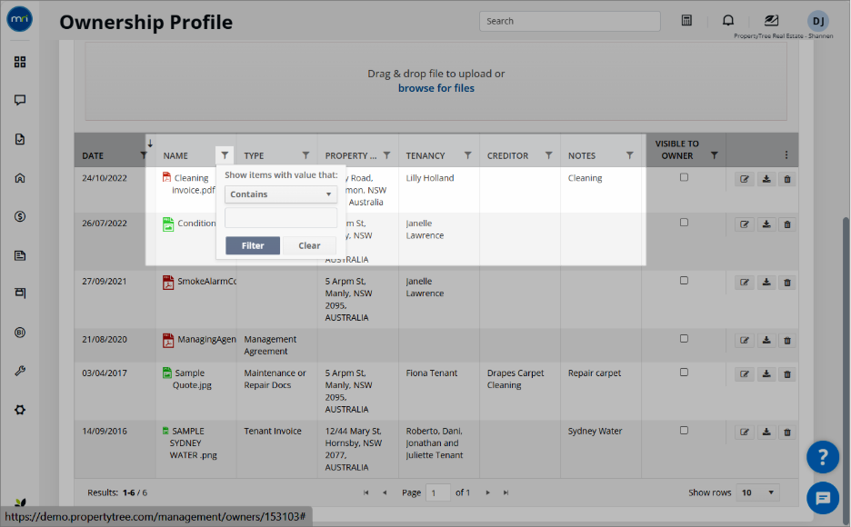 Add and find documents in document management