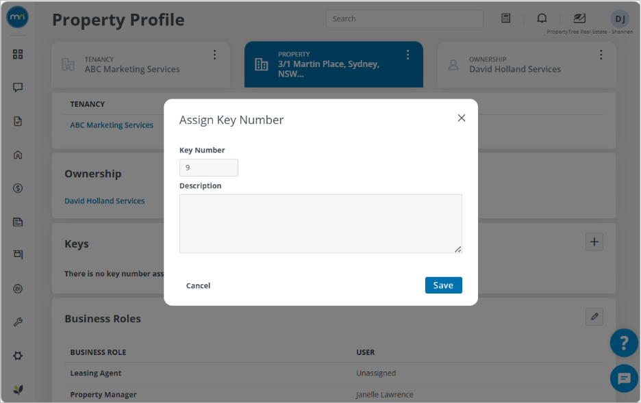 Domiciliary Keycode Manage property keys