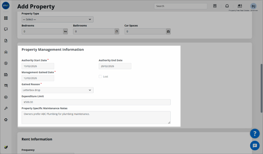 Add a common property profile