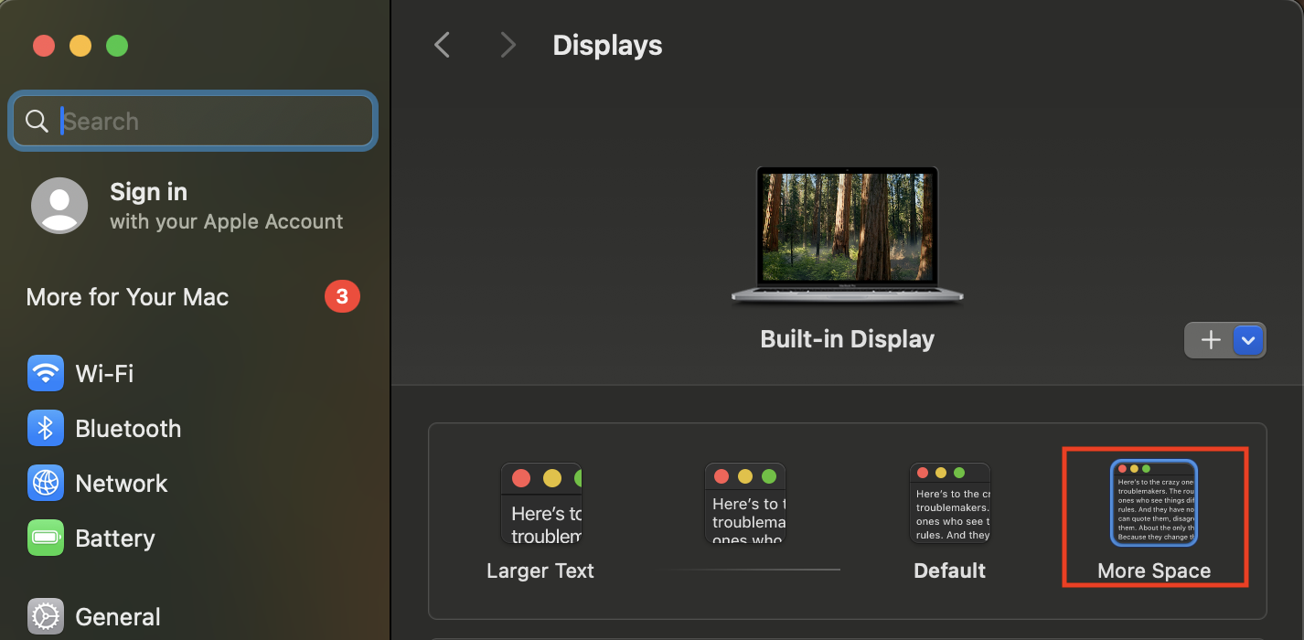 Adjust Screen / Display resolution