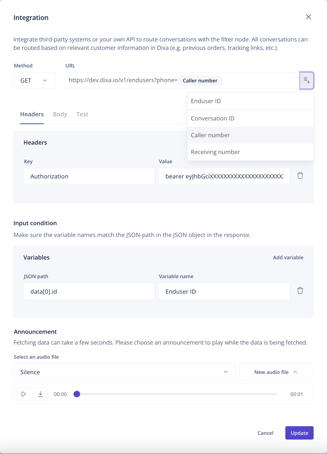 Create an immediate Callback conversation through a call flow
