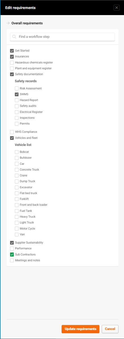 Assign additional requirement to your contractor