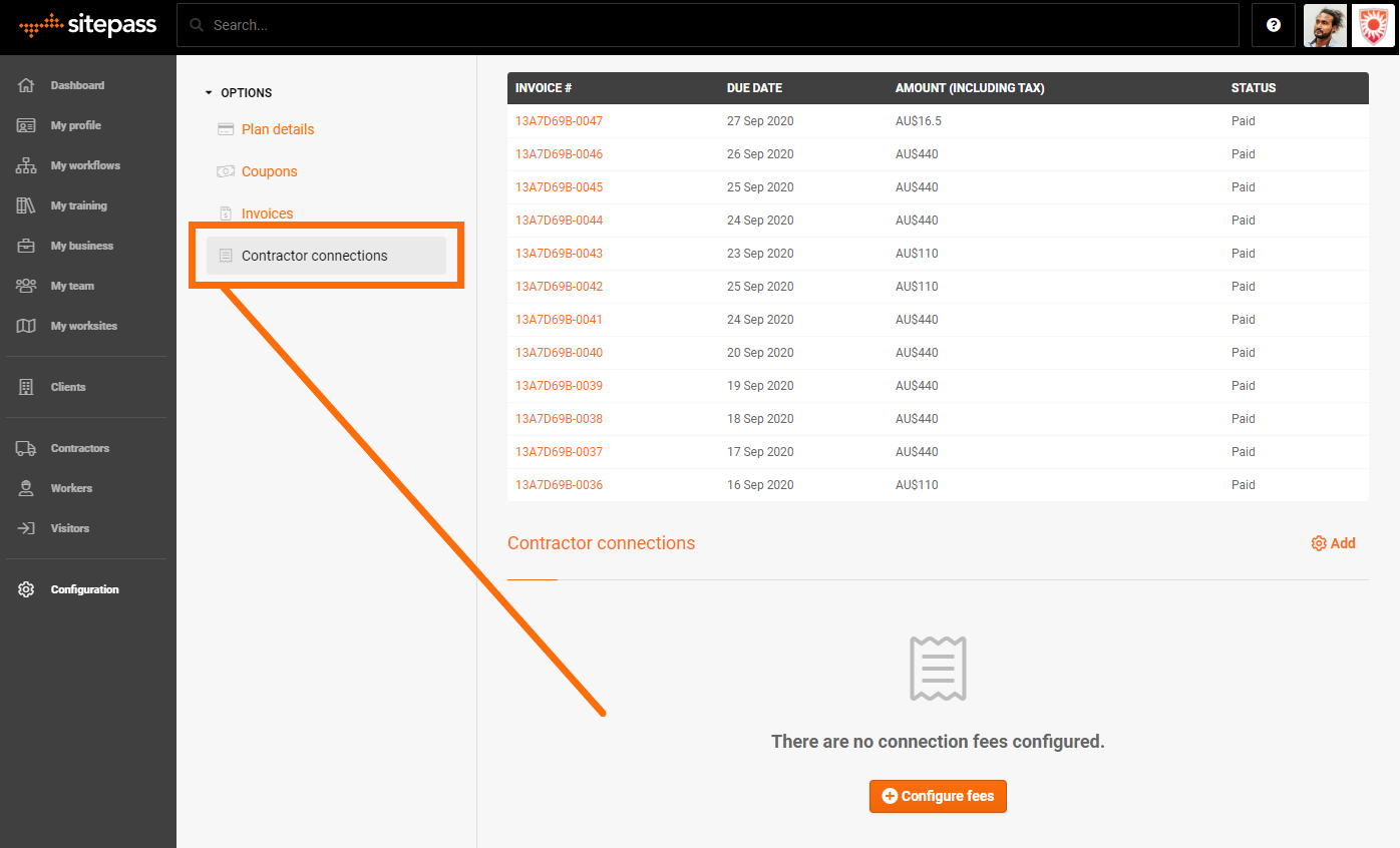 Contractor connection fee overview