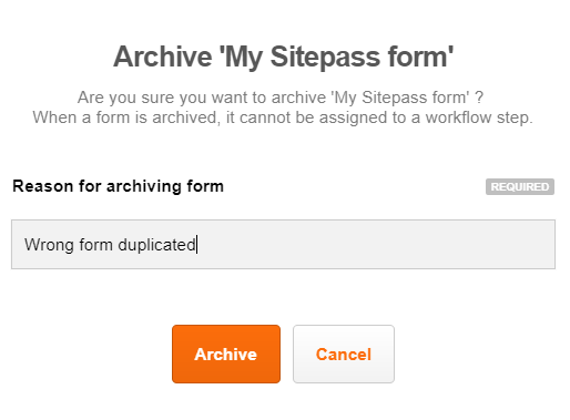 Archive a form