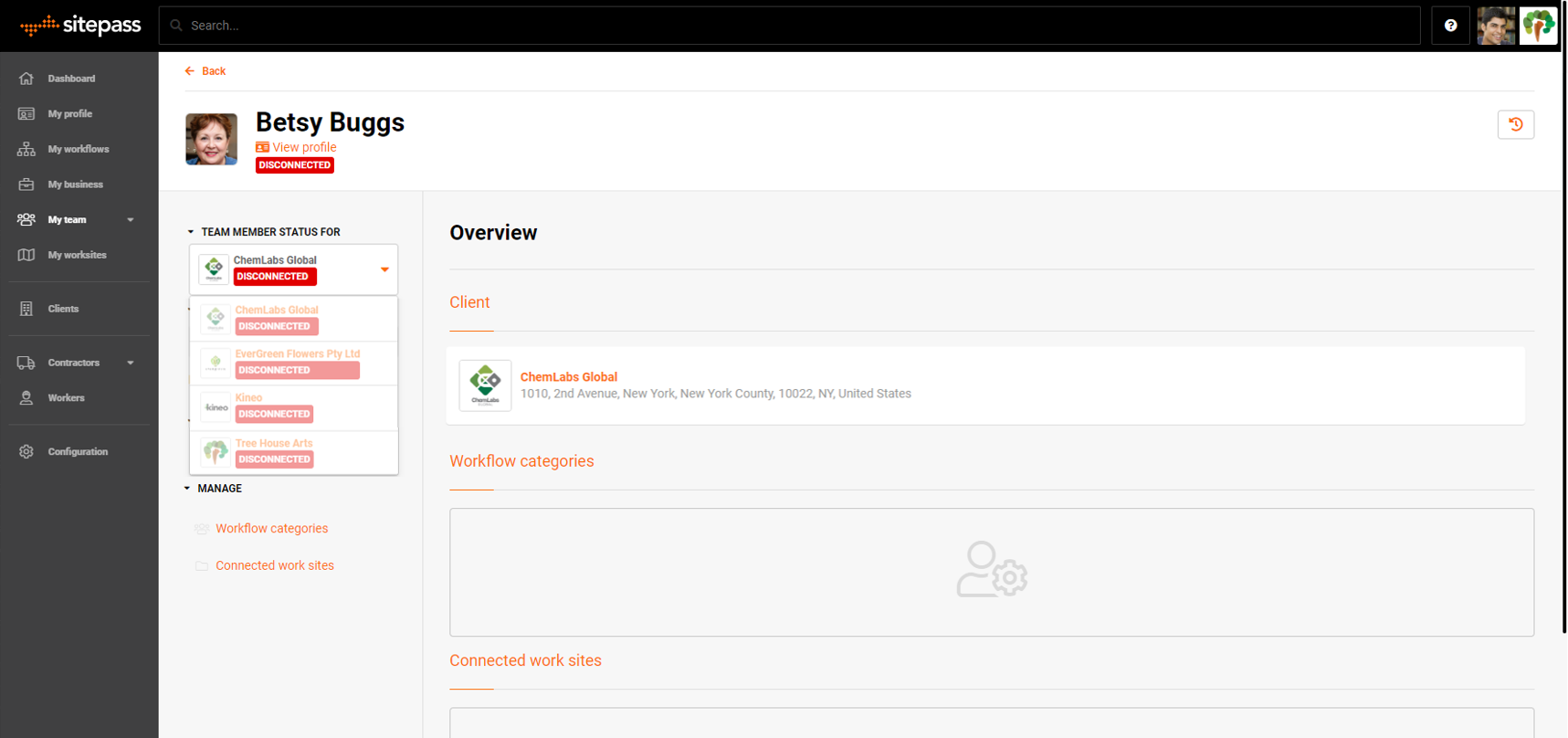 Disconnect a team member from your business