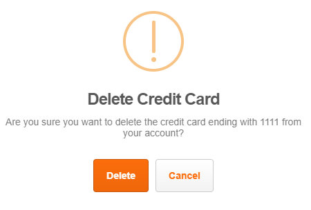 Delete credit card details