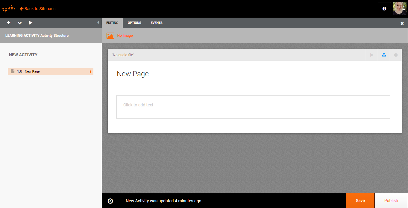 Change the layout of your learning activity