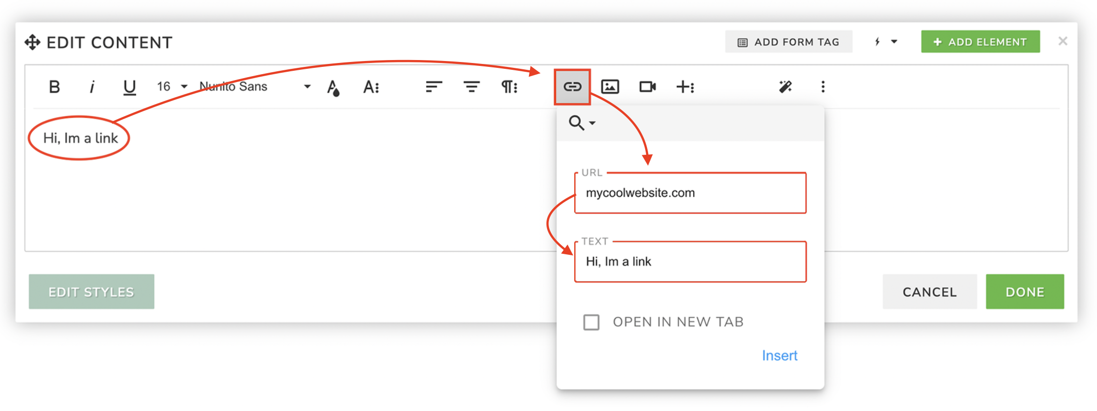 Web Button Hyperlinks How to add a link to a button, text or image