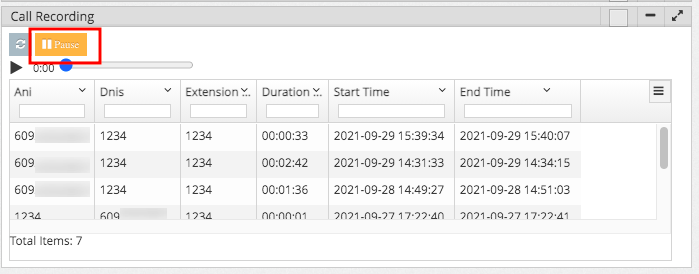 Contact Center Essentials Call Recording Widget