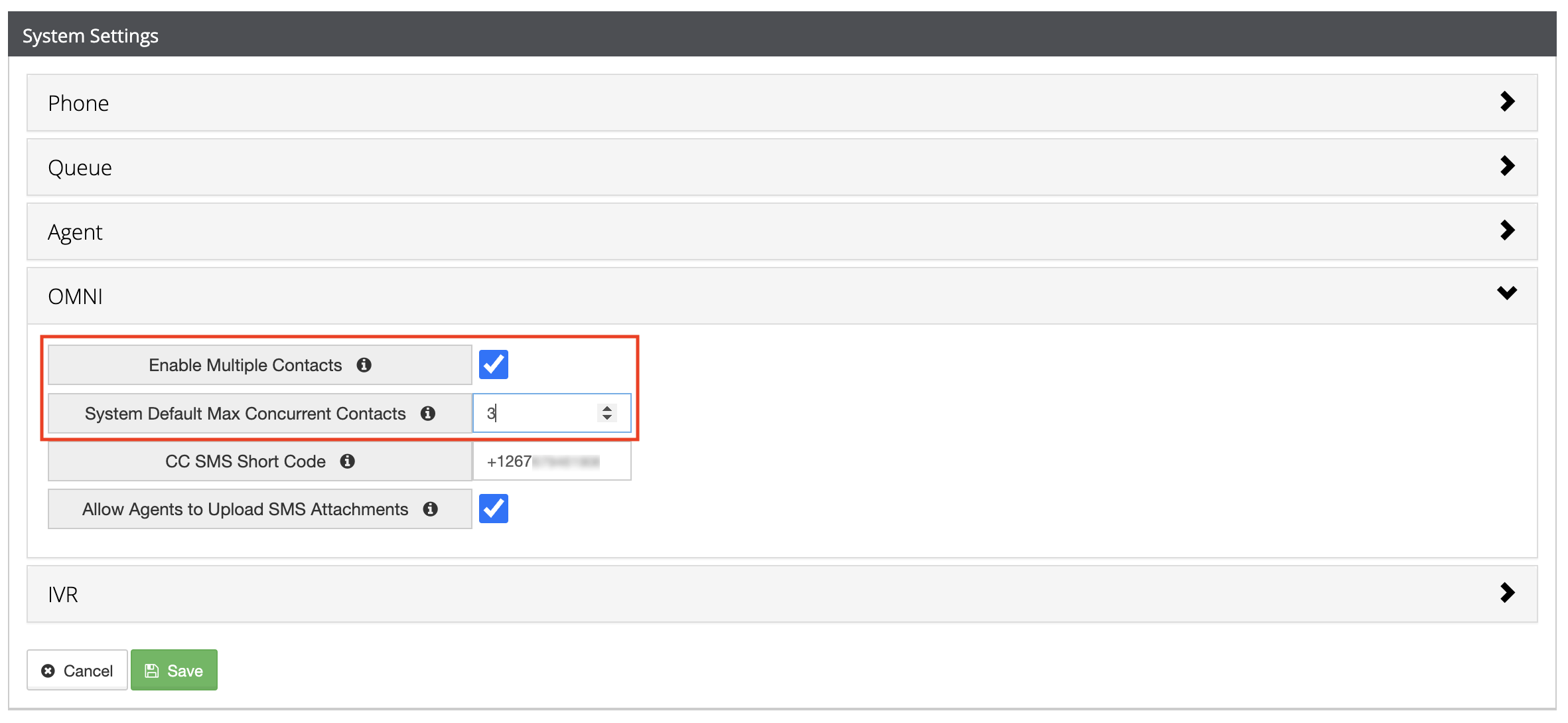 Contact Center Essentials System Settings