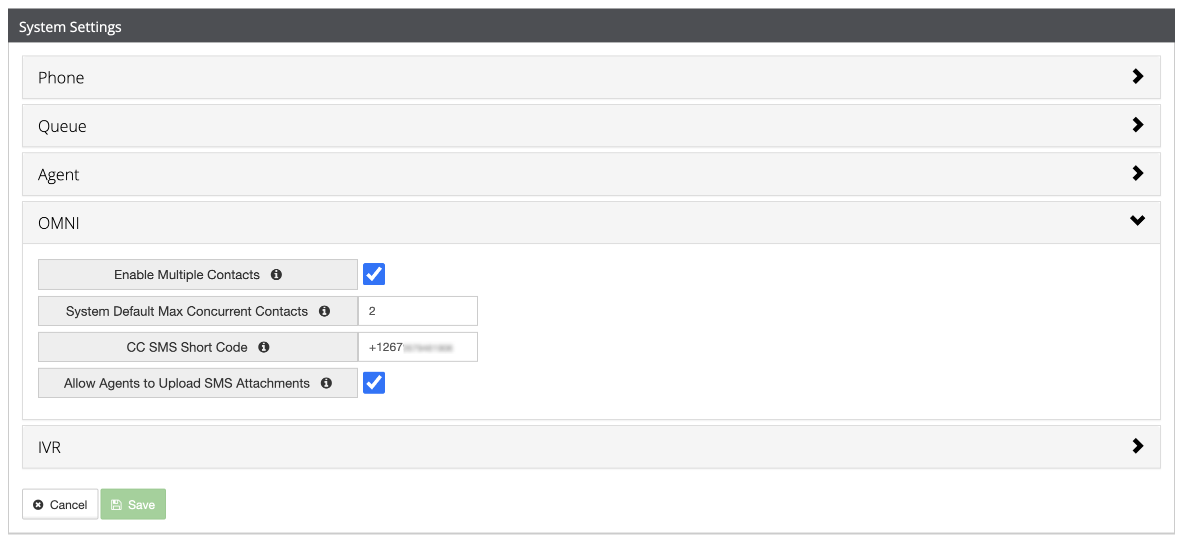 Contact Center Essentials System Settings
