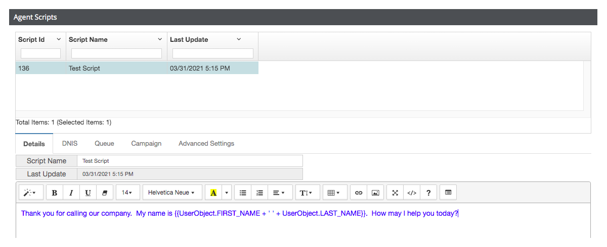 Contact Center Essentials Agent Scripts