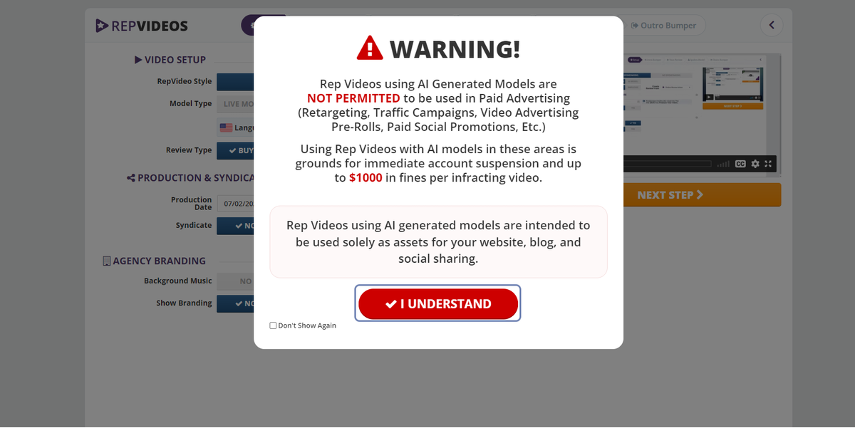 See the warning and Click on I UNDERSTAND