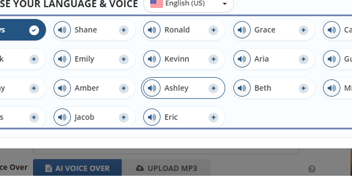 Select a Different Voiceover