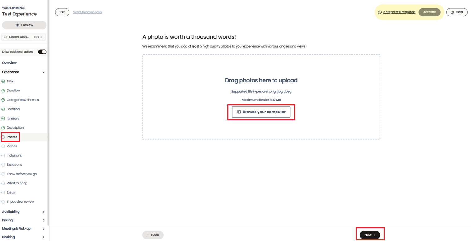 How to Create an Experience using new Product Creation Flow