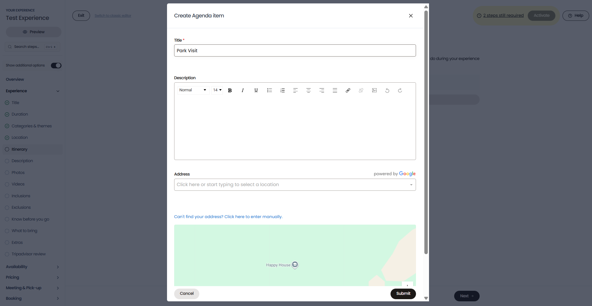 How to Create an Experience using new Product Creation Flow