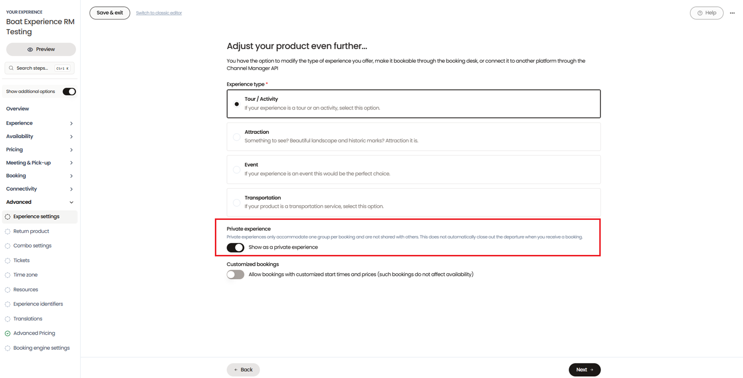 How to Create an Experience using new Product Creation Flow
