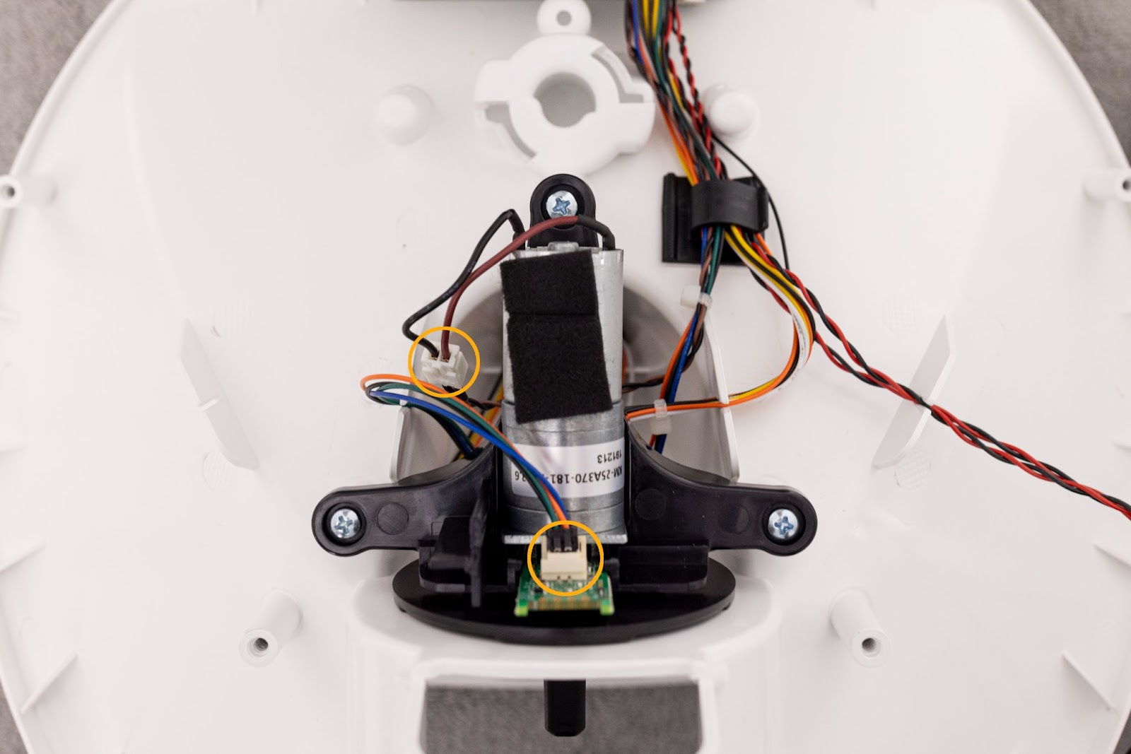 Disconnecting the motor connector and circuit board connector